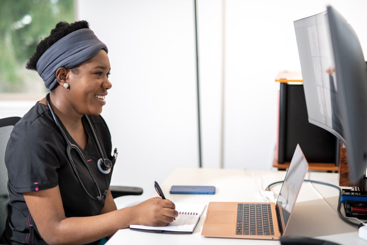 Caregiver with senior resident in the Seattle area